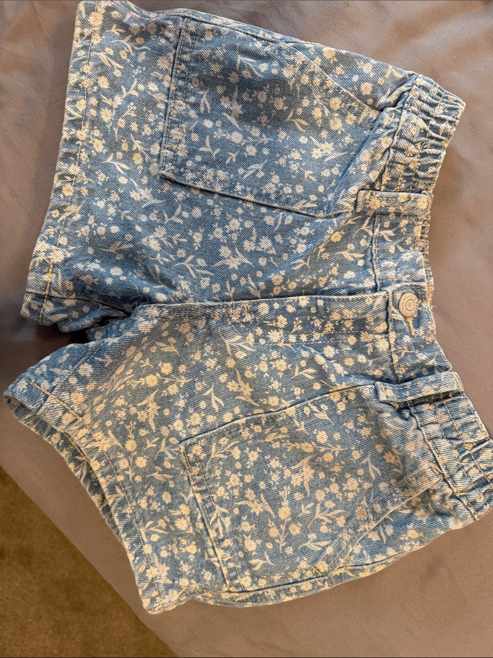 Old Navy Light Blue Floral Denim Shorts